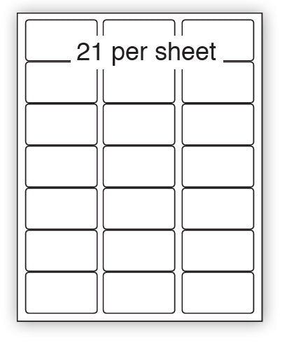 A4 plain labels, 21 per sheet, 100 sheets/pack