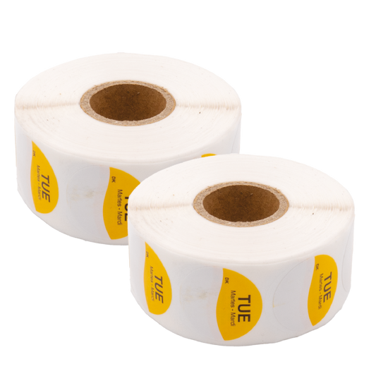 Day Dot Label Tuesday, Yellow