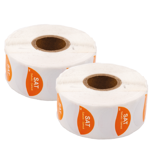 Day Dot Label Saturday, Orange