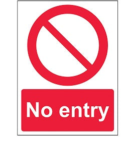Self Adhesive Sign, No Entry