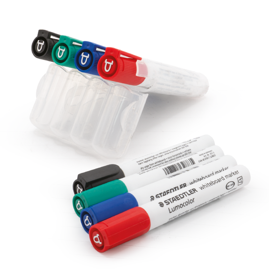 Whiteboard Markers, Mixed Wallet, 4 Colours