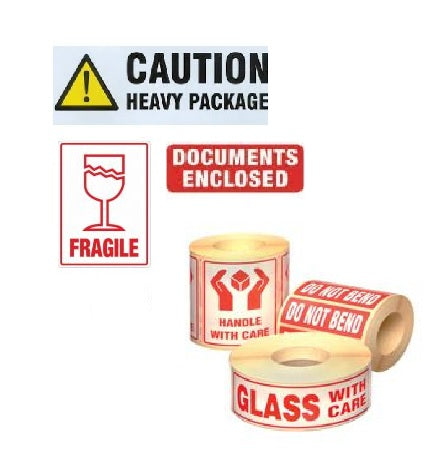 Glass With Care Labels 500/roll