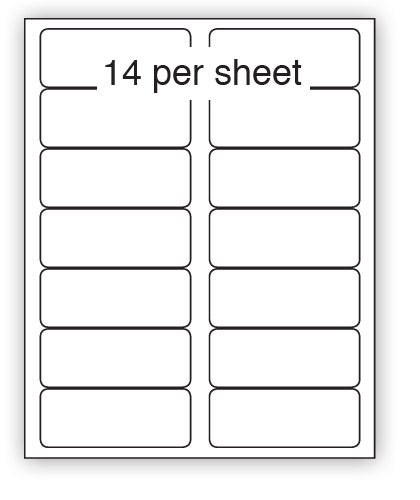 A4 plain labels, 14 per sheet
