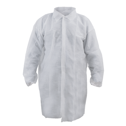 Visitor's Polypropylene Lab Coat, Size 3XL, White