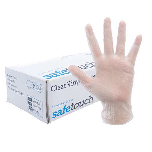 Clear Powdered Vinyl Disposable Gloves