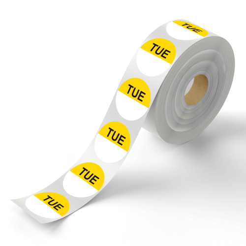 Day Dot Label Tuesday, Yellow
