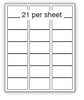 A4 Plain Labels, 21 Per Sheet, White