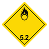 Oxidizer 5.2 Hazard Labels, Yellow/Red