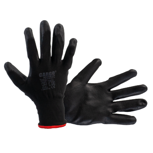 Cargo PU Touch & Hold Glove Black, Size 9, 12/pack
