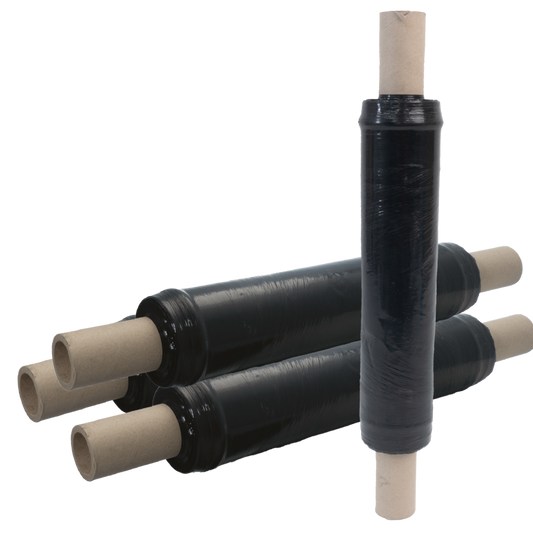 Black pallet wrap, E-stretch, Ext Core, 5mu