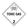 Toxic Gas 2 Hazard Labels, White