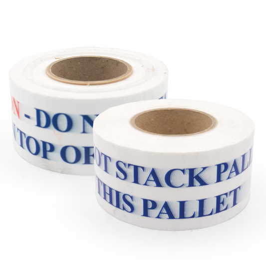 "Do not stack pallet on top of this'' Tape