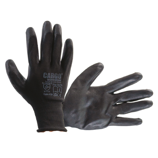 Cargo PU Touch&Hold Glove Black, Size 10, 12/pack