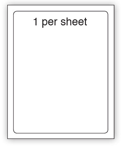 A4 plain labels, 1 per sheet