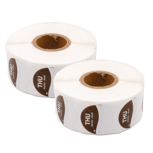 Day Dot Label Thursday, Brown