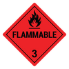 Highly Flammable 3 Hazard Labels, Red