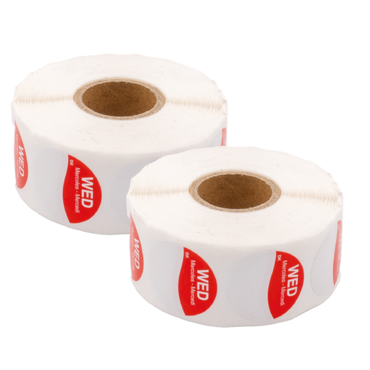 Day Dot Label Wednesday, Red