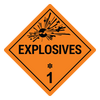 Explosive 1 Hazard Labels, Orange