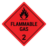 Flammable Gas 2 Hazard Labels, Red