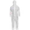 Disposable Overall with Hood, White - L