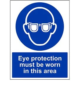 Self Adhesive Sign, Eye Protection Required