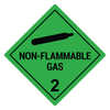 Non Flammable 2 Hazard Labels, Green