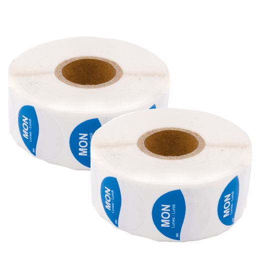 Day Dot Label Monday, Blue